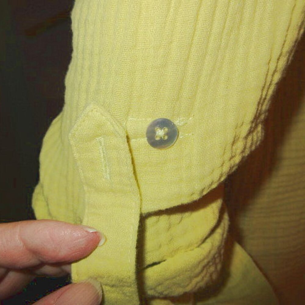 Magaschoni Organic Cotton Gauze Shirt Dress S Muslin Button Up Coastal Resort - Picture 6 of 12
